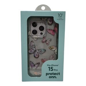 onn Butterfly Phone Case for iPhone 15 Pro - NEW
